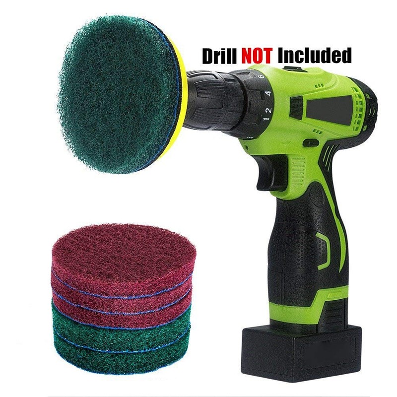 4 Inch Drill Power Brush Tile Scrubber Scouring Pads Cleaning