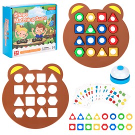 Formanpassung Spiel Farbsensorisches Lernspielzeug Set, Geometrisches Puzzles mit Karten, Brettspiele Baby Montessori Sensorik Spielzeug für Kinder Junge Mädchen ab 3 4 5 6 Jahre