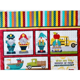 Henry Glass & Co. New Gnome Town Hero's Fabric Panel By Henry Glass 44"L x 24.5"W Quilting Sewing