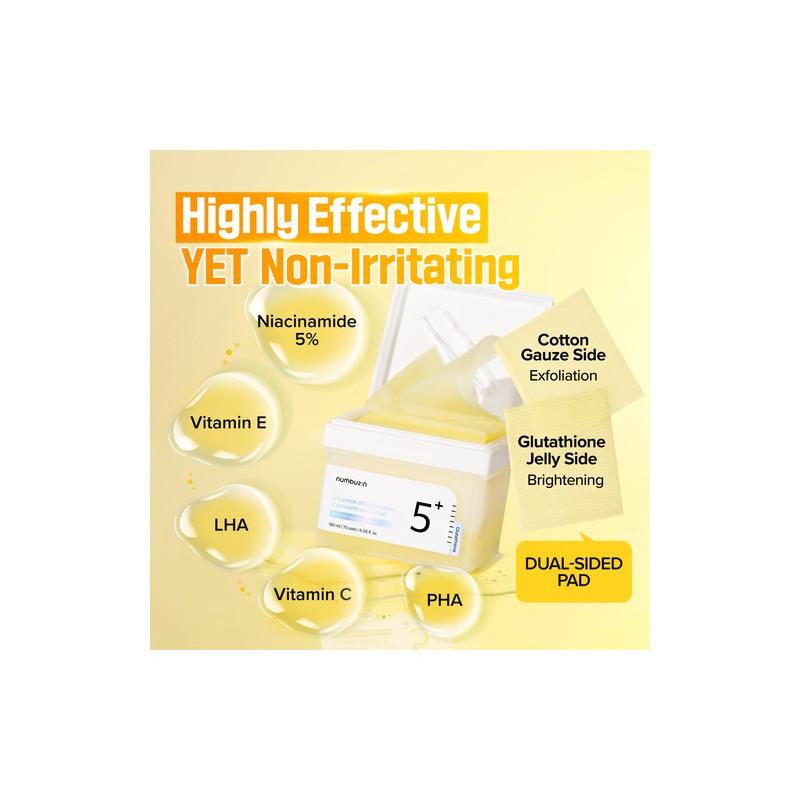 Numbuzin [Numbuzin]No.5+ Glutathione Vitamin Concentrated Toner Pad (70 Pads)