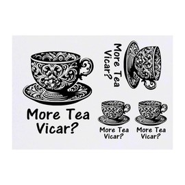 Azeeda 4 x 'Mehr Tee Vicar' Temporäre Tattoos - Wasserfest, Hautfreundlich & Ungiftig · Transfers in Verschiedenen Größen (TO00084188)