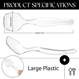 LemonRoad 36 Pack Plastic Serving Spoons for Buffet, Clear Plastic Serving Utensils for Hot and Cold Food, Large Heavy Duty Disposable Utensils for Parties, Holidays and Gatherings