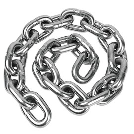 Constrabo® Stainless Steel Chain Short Link DIN 766 2.0 m Diameter 4 mm Stainless Steel 316 (V4A) Stainless Steel Chain Sold by the Metre Round Link Chain Safety Chain Round Steel Chain Anchor Chain
