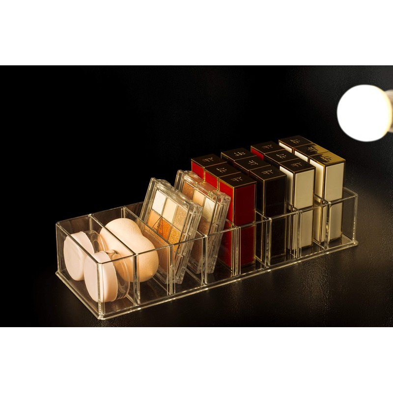 Grestar 8 Compartments Detachable Makeup Organizer, Acrylic Cosmetic Storage Jewelry