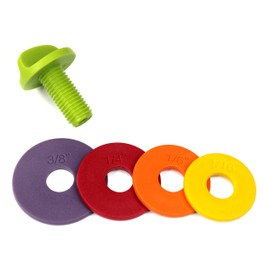 Mepple Adjustable Rolling Pin Rings with 4 Thickness Rings and Screws, Replaceable Baking Accessories for Stainless Steel or Wooden Rolling Pins, 1 Pack