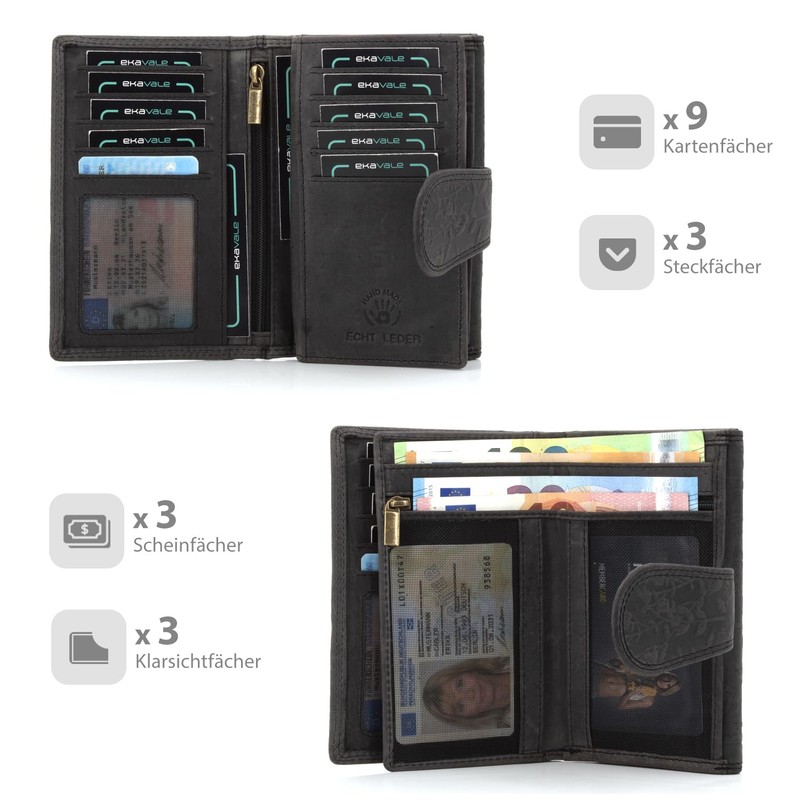 ekavale Women Blossom Pattern Leather Wallet for Women Medium Batch