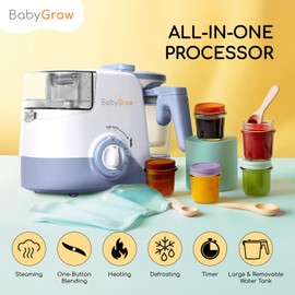BabyGrow Baby Food Maker Steamer and Blender Baby Food Processor Steamer Puree Blender All-in-one Puree Machine Baby Food Warmer Mills Machine BPA-Free - Purple