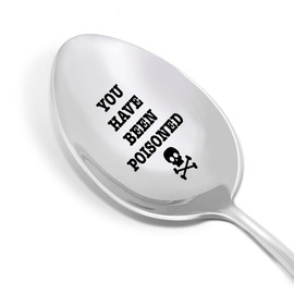 Funny Spoon Gift for Women Men, Birthday Christmas Gift for Coffee Lovers Kids Mom Dad Papa Nana Friend, Engraved Spoons Stainless Steel, You Have Been Poisoned