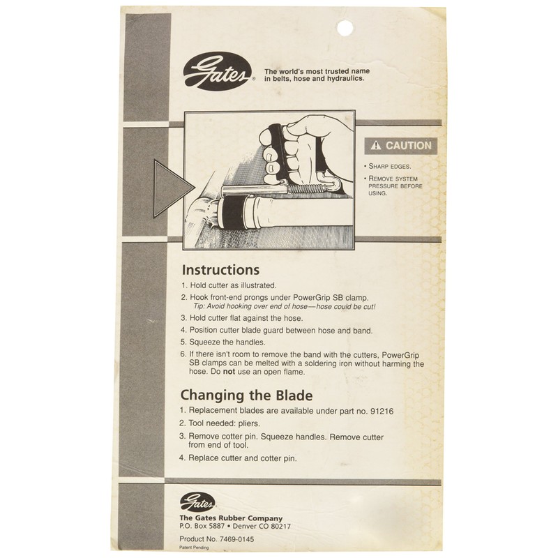 Gates 91215 Heavy Duty Power Grip Sb Clamp Removal Tool
