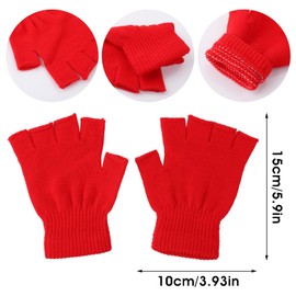 Yolev 4 Pairs Winter Fingerless Gloves for Men and Women Warm Stretchy Knitted Half Finger Gloves Thermal Fingerless Gloves Womens Mittens for Typing Working, Running, Biking, and Driving