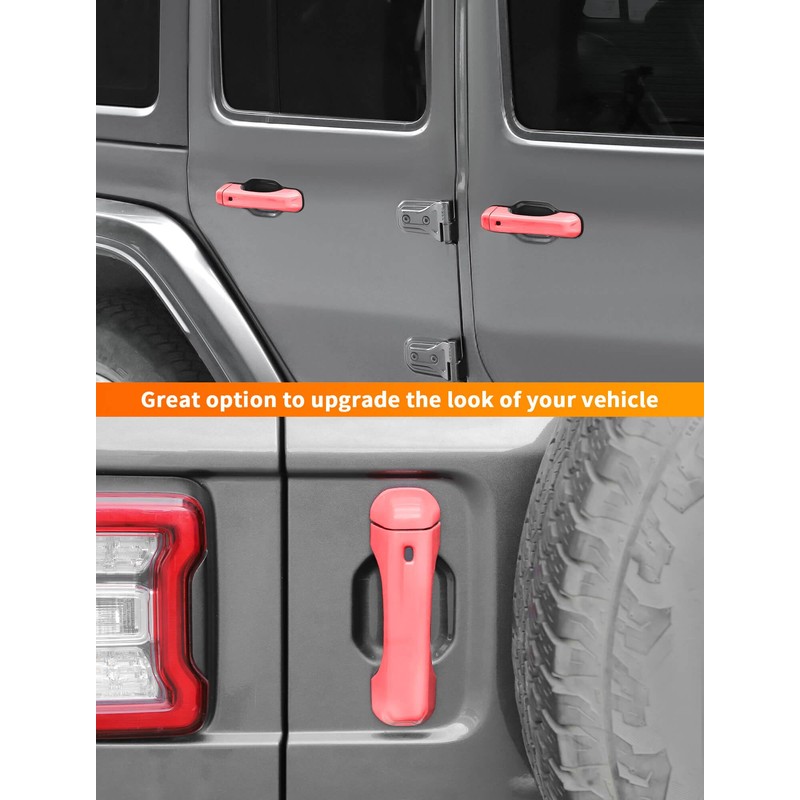Savadicar 5-Piece Pink Door Handle Cover Trim Set for Jeep