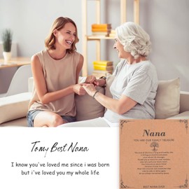 CheersLife Grandma Bracelet Gifts,Gifts for Nana Grandmother Grandparents Jewelry Bracelet Best Seniors Elderly Grandma Abuela 60th 70th 80th Birthday Christmas Gifts for Women from Granddaughter