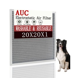 AUC Metal Washable Electrostatic Furnace Air Filter 1 inch,20" x 20" x 1",Aluminum Reusable Filter for Furnace,HVAC System and Central AC