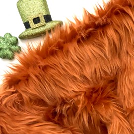 Bianna Creations - Pelaje sintético suave y esponjoso, diseño de cuadrados peludos, costura, accesorios, disfraces, decoración (ámbar naranja profundo, 30 x 36 pulgadas)