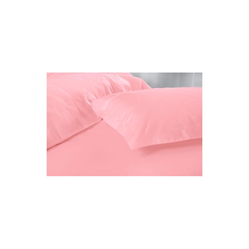 Microfibre Duvet Cover Set, Ultra Soft Bedding, 100% Polyester (Pink,