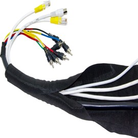 ISOLATECH Fabric Hose Self-Closing Cable Duct Black Sold by the Metre Diameter 16 mm 1 Metre Cable Tube Cable Organiser for Cable Management Desk