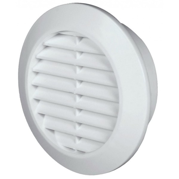 CIRCLE MINI AIR VENT GRILLE 60mm 2.4 inch INSECT GRID WHITE PLASTIC