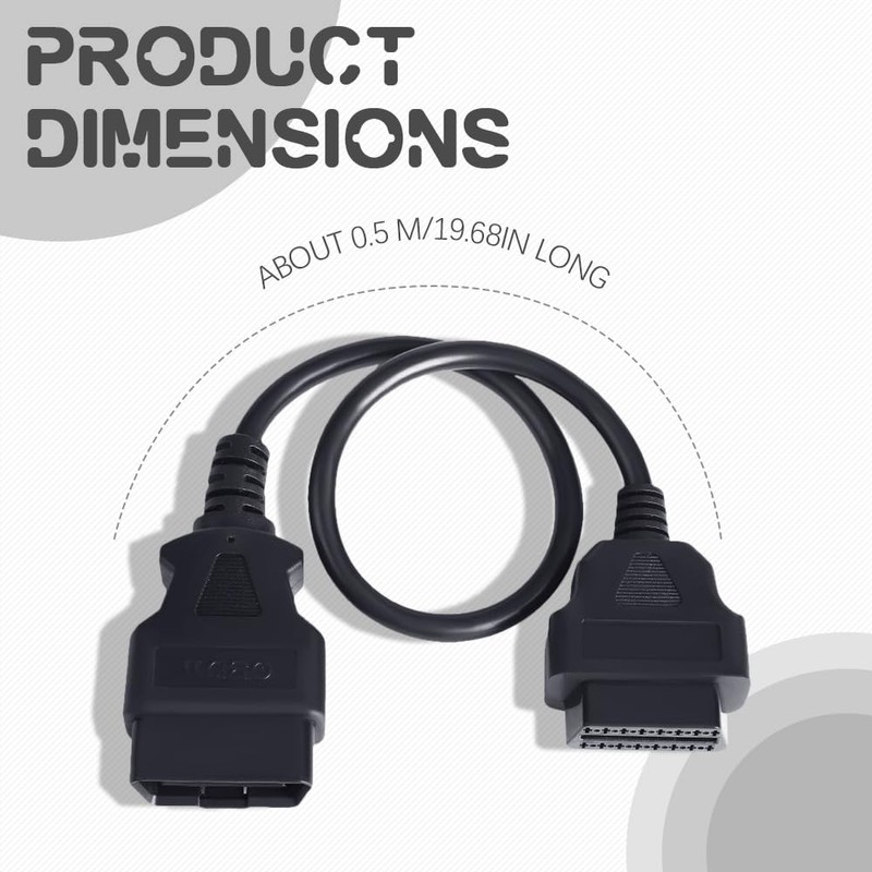 WINUERK OBD1 to OBD2 Adapter, OBD2 Scanner Diagnostic Tool, Cable