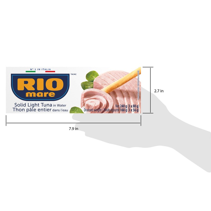 Rio Mare - Solid Light Tuna in Water, Canned Tuna,