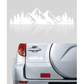 Flaconi Car Stickers,Car Decals,Car Stickers and Decals,Sticker for Car,Automotive Exterior Accessories,Car Decals Stickers for Outside of Car,Snow Mountain Tree Stickers for Car,Truck(White)
