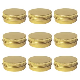 ccHude 10 Pcs Aluminum Tin Jars Metal Round Balm Tins Cosmetic Storage Cans Makeup Sample Containers with Screw Lids for Cream Candle Gold 30ml