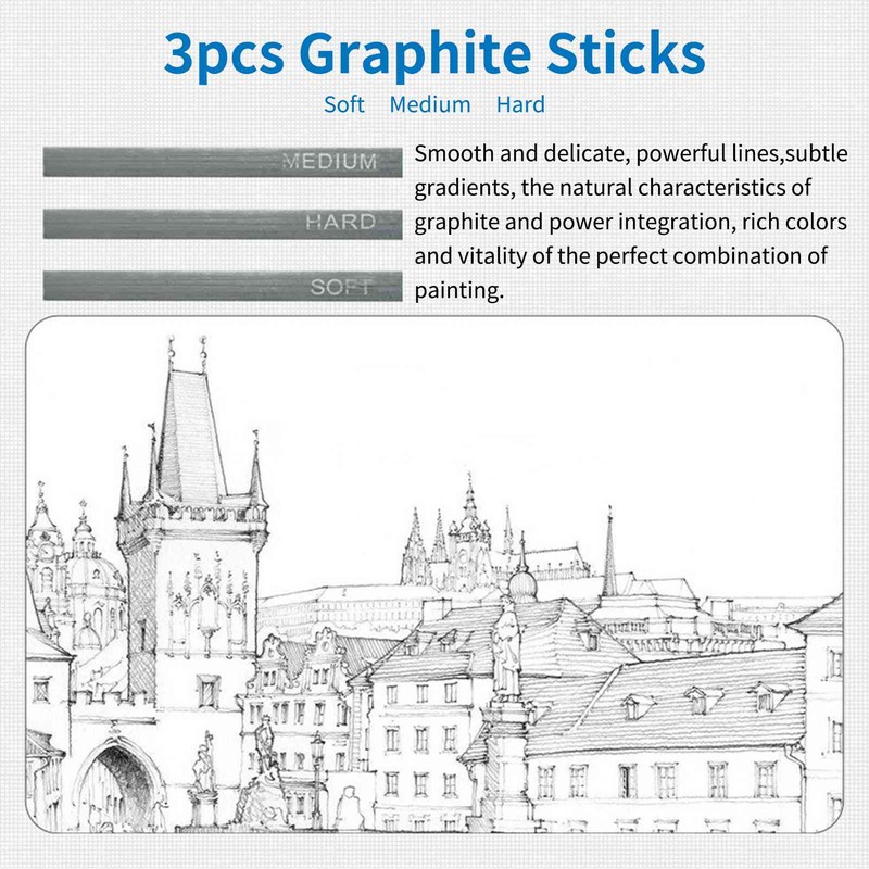 32-Piece Professional Drawing Pencils and Sketch Set Includes Sketch Pencil