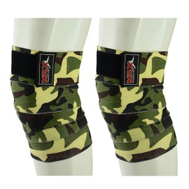 New Weightlifting Knee Wraps for Gym Fitness Training Support Bandages Knee Straps for Squats (Camo Green)