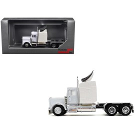 DCD Kenworth W900 White 1/87 (HO) Sleeper Cab Plastic Model Car Diecast Metal Toy for Collection by Promotex
