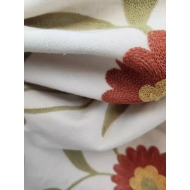 Silk Crafts Inc. Dewas Sunkist Cotton Floral Embroidery Fabric by the yard