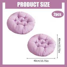 2 Pieces Round Chair Seat Pads Floor Pillow Tatami Seating Pillow Thick Padded Cushion Chair Seat Pads for Home Kitchen Dinning Patio Chairs Balcony Office Outdoor Meditation (Purple)