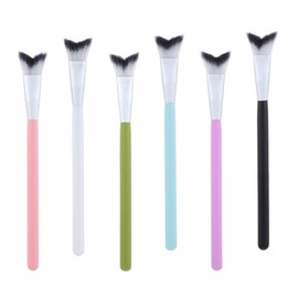 6Pcs Mixcolor Lash Cleaning Brush,Lash Shampoo Soft Curved Fluffy Brush Cleansing Single for Eyelash Extension Cleansing Tools Kit