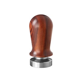 Scarlet Espresso Perfetto Tamper for Barista; Caliberated at 35 lbs Contact Pressure; with Aluminium or Precious Wood Handle and Precision Stainless Steel Base (Sandalwood - Dark Brown, 41 mm)