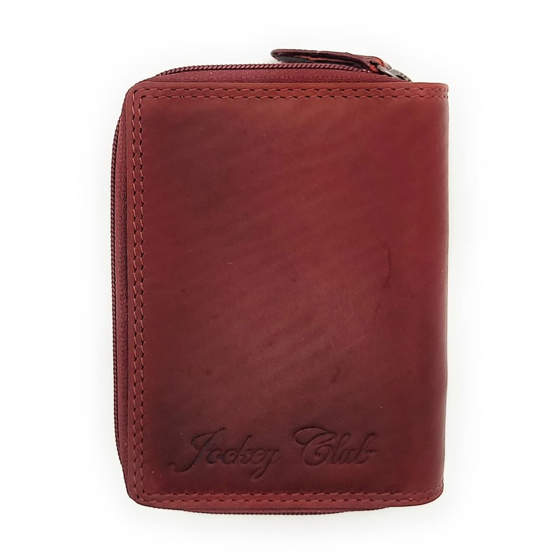 Small Genuine Leather Women's Wallet with RFID Protection, red, Retro