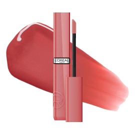 L'Oréal Paris Infallible Laque Resistance, Labial Líquido con Acabado Brillante, Brillo Instantáneo y Color de Larga Duración Hasta por 16h, Tono Le Nu Rose 600
