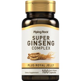 Piping Rock Ginseng Complex Capsules | 100 Count | with Royal Jelly | Non-GMO, Gluten Free Supplement