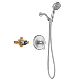 RKF Shower Faucet Handheld Shower Head (Rough-In Valve Included) Shower Trim Kit Single-Handle Shower Faucet Set with Touch-Clean Handheld Showerhead with Hose Brushed Nickel