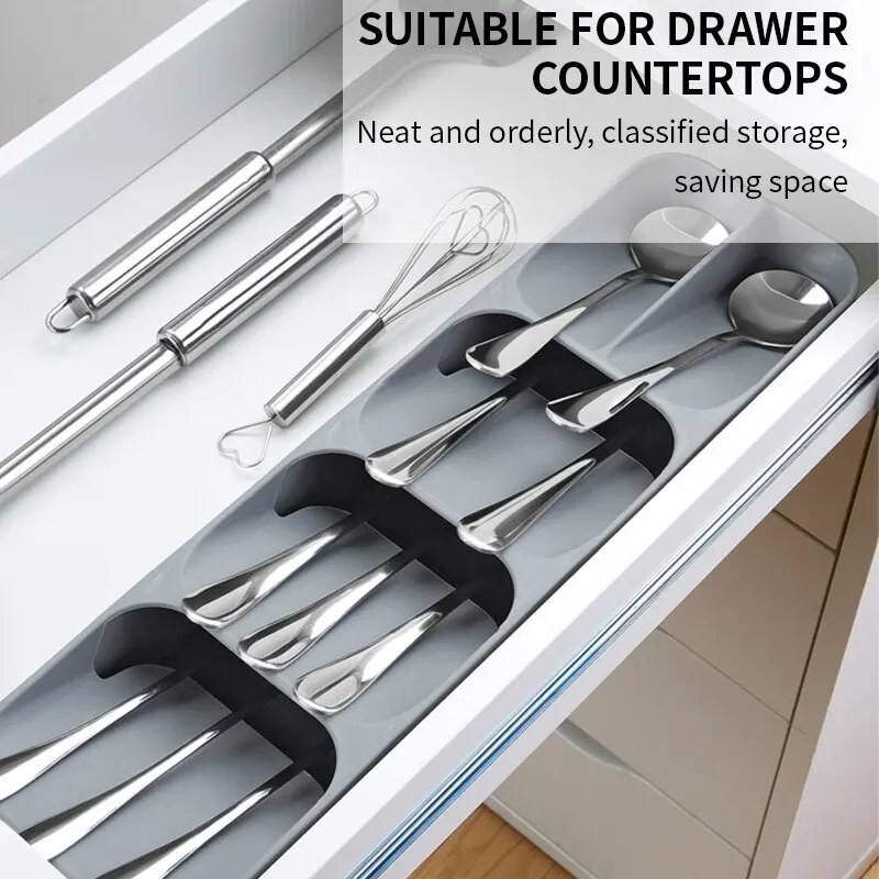 Kitchen Drawer Cutlery Organizer – Flatware Knife Spoon Fork Tray,