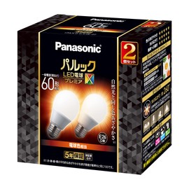 Panasonic LDA7LDGSZ62TAN LED Bulb, Base Diameter 1.0 inches (26 mm), Premier X 60 Bulb Equivalent, Bulb Color Equivalent, 7.4 W, General Bulb, Full Space Illumination Type (Omnidirectional Type), Pack
