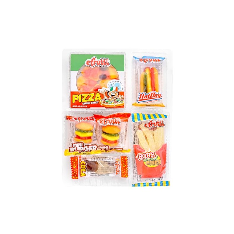 Efrutti, The Original Lunch Bag Candy - Pizza, Hot Dog,