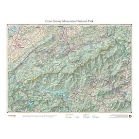 Benchmark Maps Great Smoky Mountain National Park, Tennessee Wall Map (26" x 35" - Front Lamination)