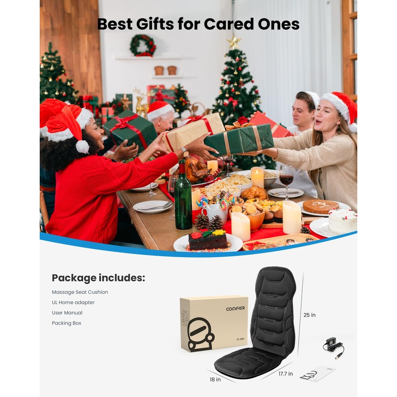 COMFIER Back Massager with Heat, Vibration Massage Seat Cushion with