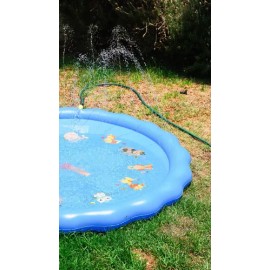 Alberca Tapete Acuático Rociador Chapoteadero Para Bebés Color Agua                                                                                   