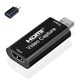 OSALOLO Capturadora de Video HDMI 4K, Convertidor HDMI a USB 2.0, 1080P 60FPS, para Transmisión en Vivo, Videoconferencias, Enseñanza, Juegos