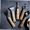 SHOWERORO Stainless Steel Potato Press with Wooden Handle Manual Masher