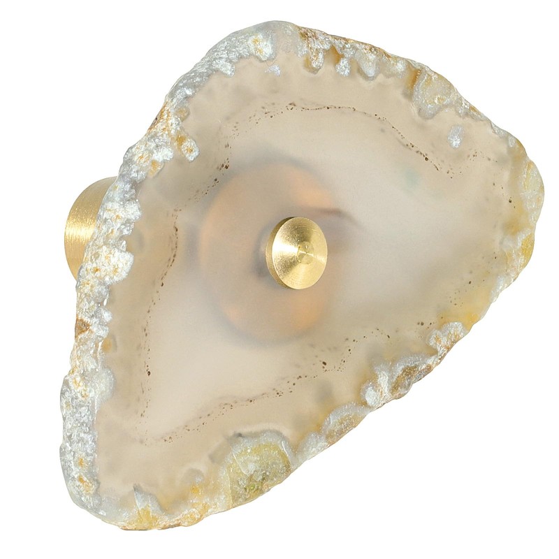 mookaitedecor Set of 4 Natural Agate Crystal Drawer Knobs with