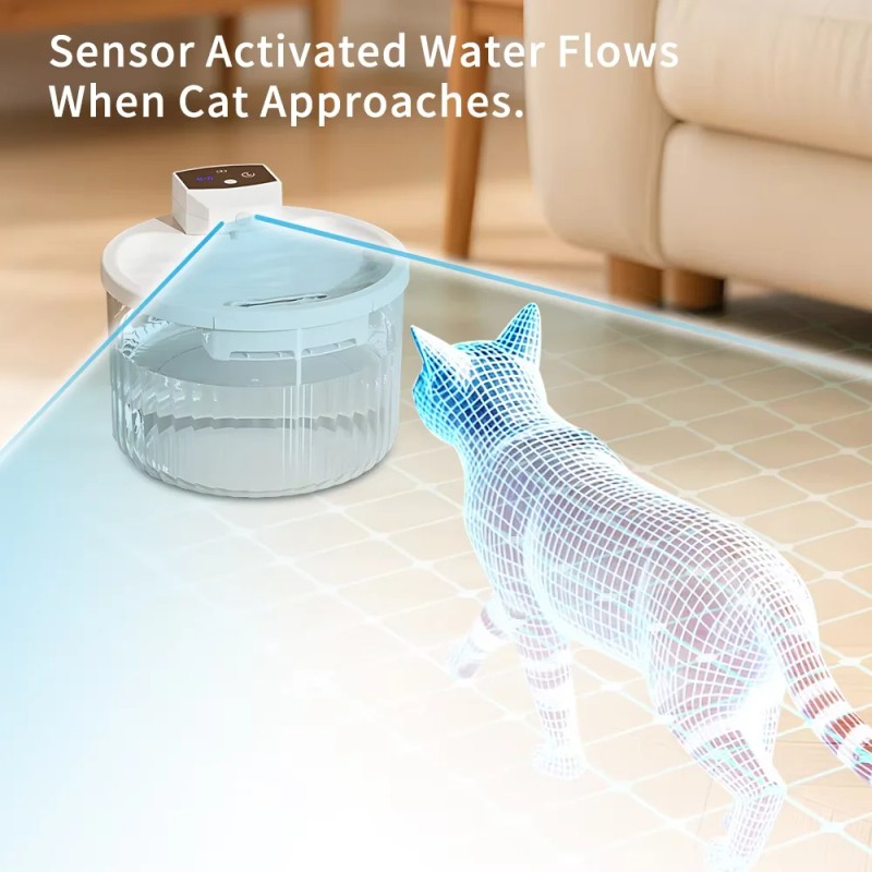 3-7 Days 2L Large Capacity Wireless Smart Sensor Pet Water