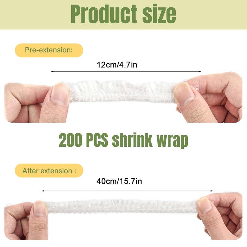 food covers plastic stretch, 200 pcs Shrinkable Food Covers, Reusable