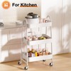 Sweetcrispy 3 Tier Rolling Cart with Wheels, Metal Utility Storage