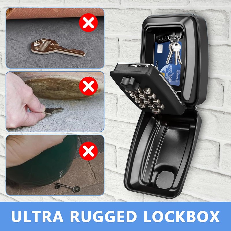 Xndryan Key Safe Wall Mounted, Police Approved Key Lock Box