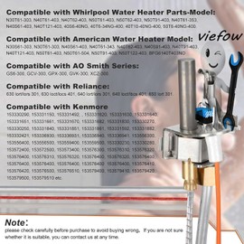 100112330 9007876 9007877 Water Heater Pilot Assembly Nat Gas Thermopile Assembly Compatible with Reliance Whirlpool A.O.Smith Kenmore State American Water 300 301 Series Heaters